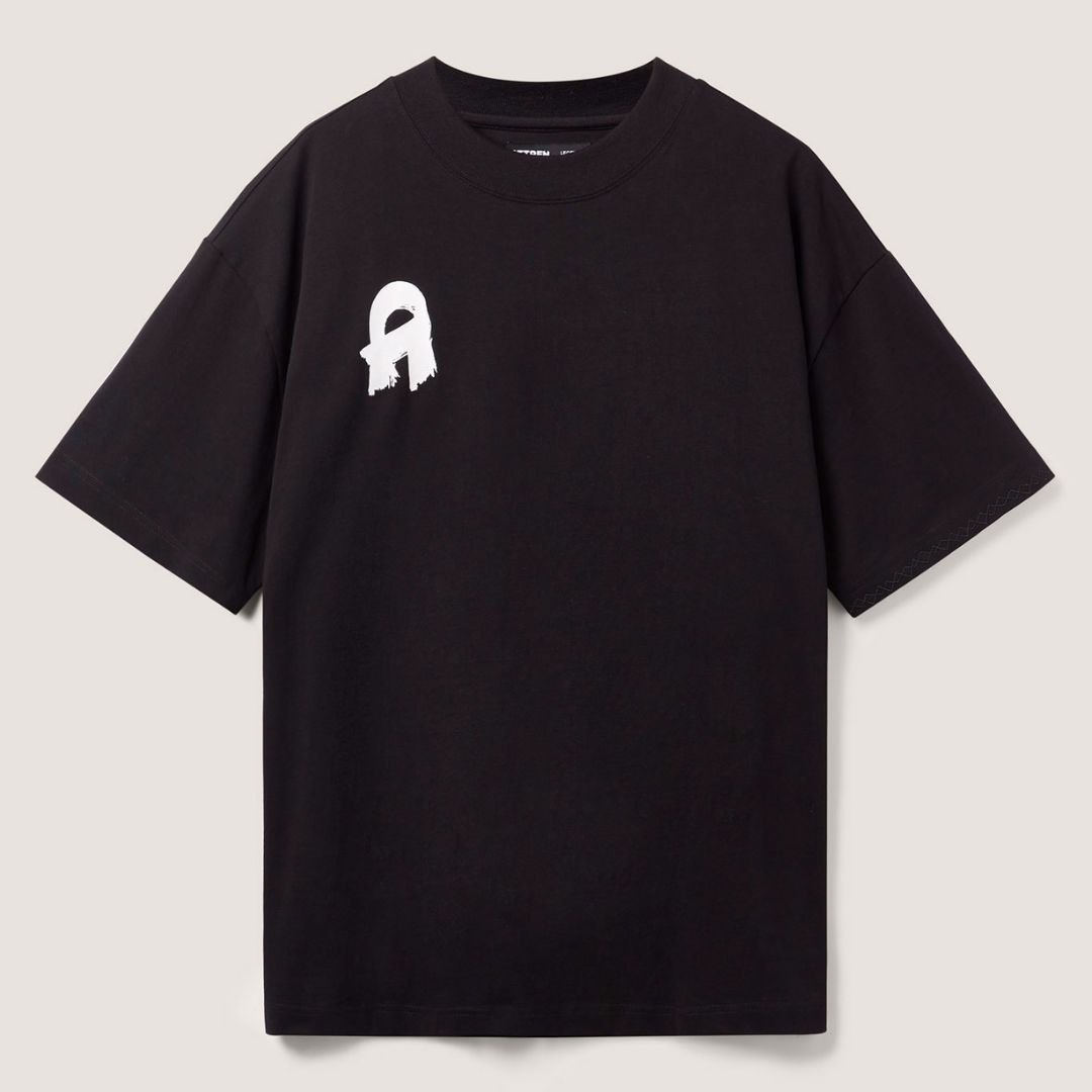 Oversized Signature Tee- Black- Men's